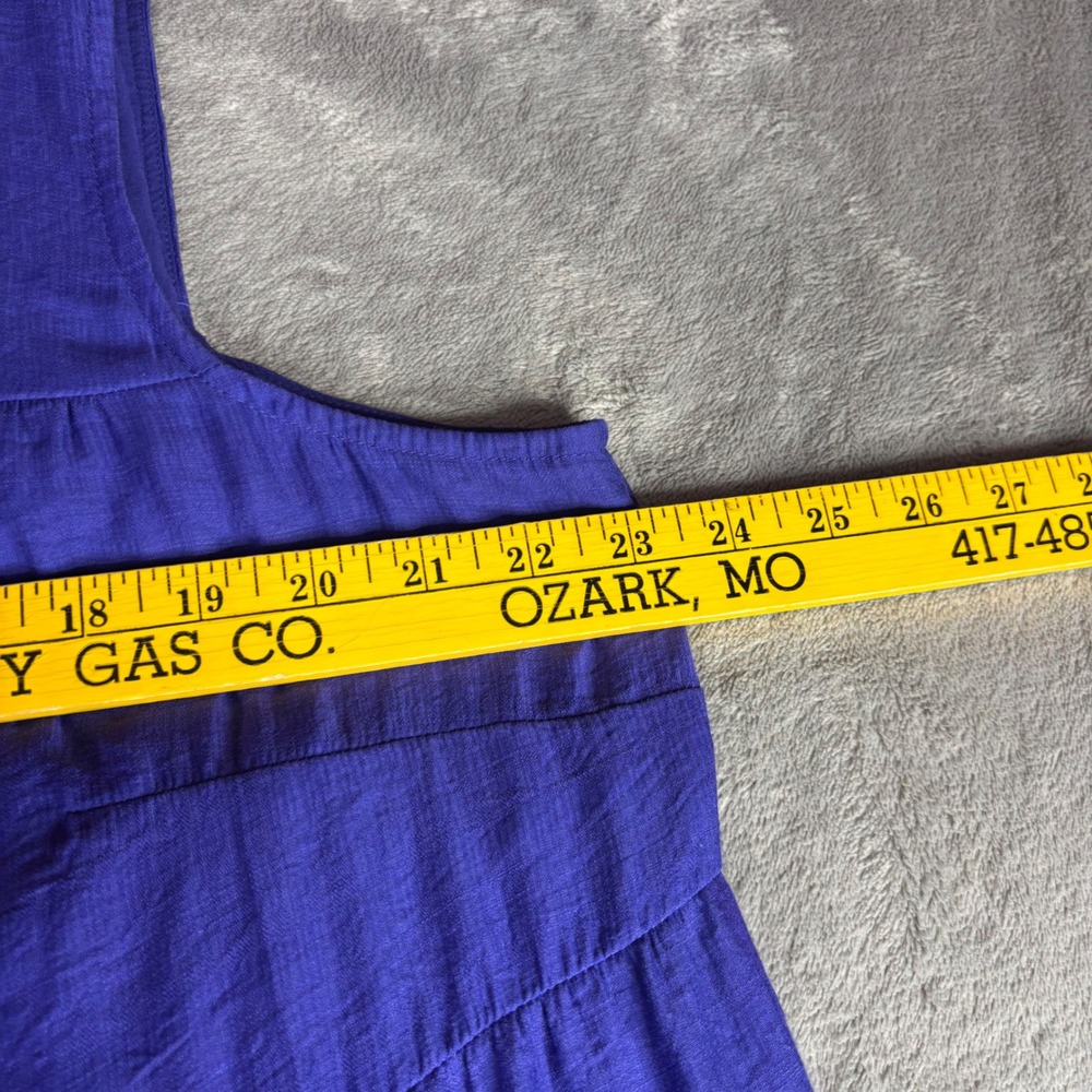 J. Jill Maxi Dress Women XL Purple Blue Tiered Sleeveless Boho Slub Lined XL - Picture 5 of 7